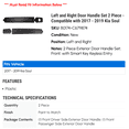 thumbnail image 2 of Left and Right Door Handle Set 2 Piece - Compatible with 2017 - 2019 Kia Soul 2018, 2 of 2