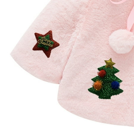 

EHTMSAK Toddler Baby Girl s Fall Winter Long Sleeve Jackets Children Hooded Button Up Thicken Cloak Flannel Cartoon Print Outerwear Watermelon Red 1Y-4Y 110