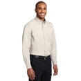 thumbnail image 4 of Port Authority S608ES Mens Extended Size Long Sleeve Easy Care Shirt, Light Stone & Classic Navy - 9XL, 4 of 6