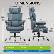 GTRACING Ergonomic Executive Cozy Fabric Gaming Office Chair with Footrest, Blue