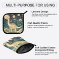 thumbnail image 3 of Yayeee Oven Mitts and Pot Holder Set of 4 Heat Resistant Kitchen Gloves Baking Hot Pad, Dinosaur at Night, 3 of 5