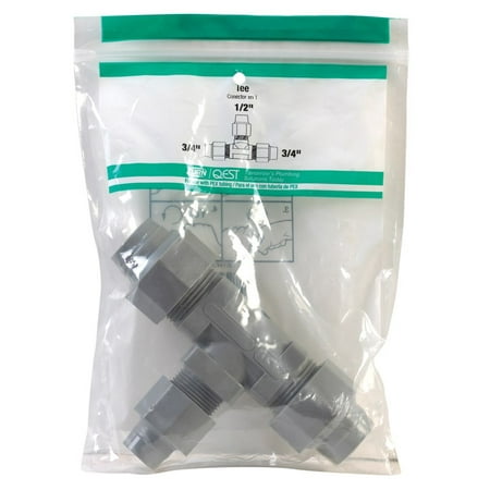 Id Pex Tube - Zurn Pex QBT443N Pex Pipe Fitting, Compression Tee, 3/4 x 3/4 x 1/2-In. Copper Tube