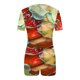 thumbnail image 4 of Camisetas de Mujer Casual Impreso Cuello Redondo de Manga Corta con Pantalones Cortos Elástico de la Cintura, Nylon para Diario Y Todas las Estaciones, 4 of 4