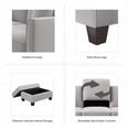 thumbnail image 5 of Flare 99W L Shaped Sectional Couch with Ottoman in Light Gray Microsuede Fabric, 5 of 7