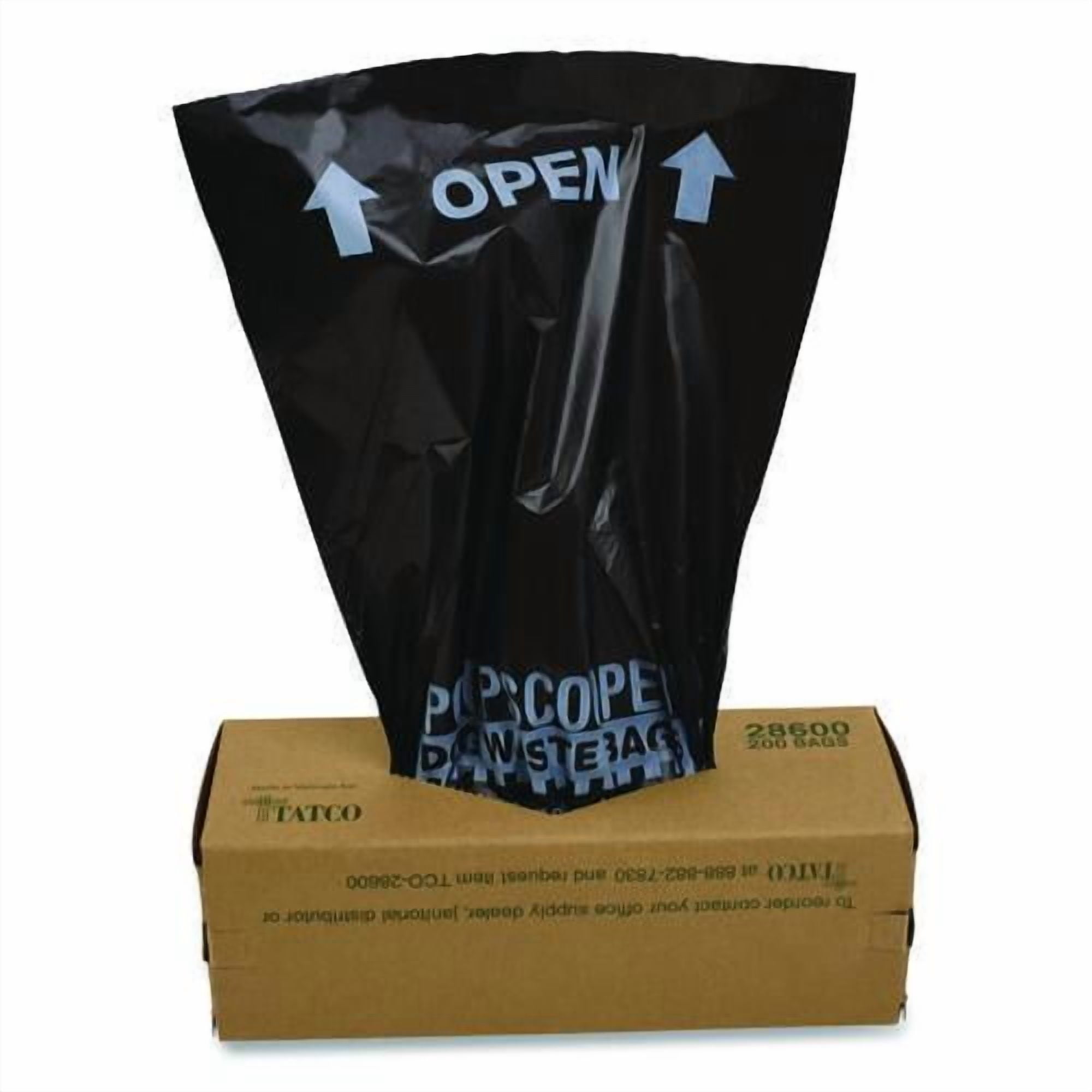 Dog Waste Bags, Open-Face, 0.5 gal, 8" x 13", Black, Perforated Roll, 200 Bags/Roll, 10 Rolls/Carton | Bundle of 2