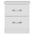 thumbnail image 2 of Pemberly Row Contemporary Faux Wood 2 Drawer Nightstand in White, 2 of 6