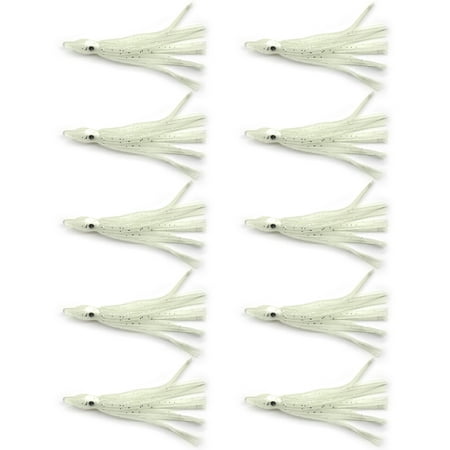 10pcs Soft Fishing Lures 9cm/3.54inch 7-Color Squid Rubber Hook Baits Artificial Jigs Squid Shrimp Baits