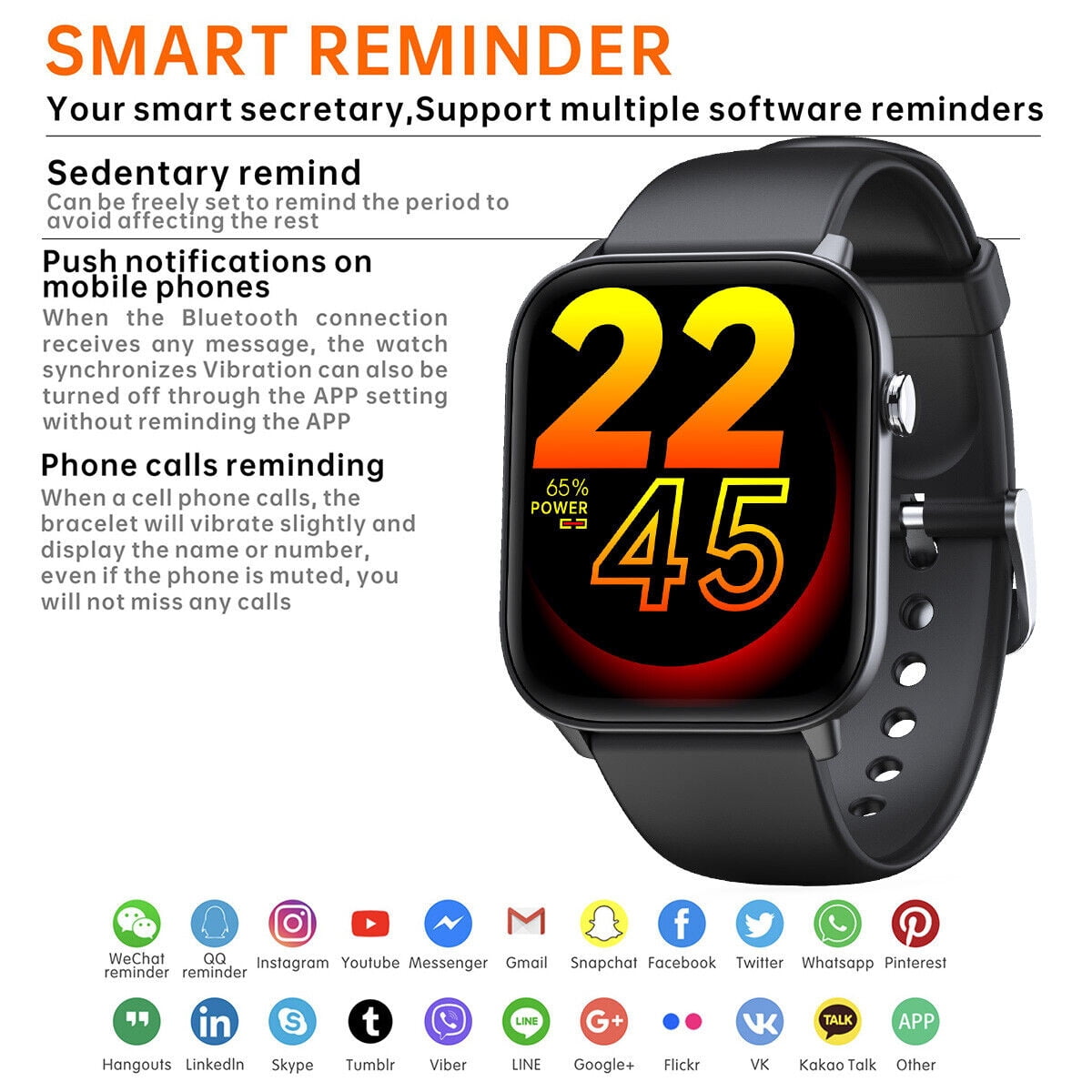 2022 New Smart Watch Women Men Heart Rate For Phone Android Bluetooth Waterproof