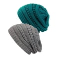 thumbnail image 1 of Bonnet Tricoté pour Femmes (2 PACK), Turquoise/gris Clair m, 1 of 1