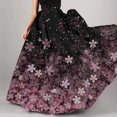 thumbnail image 3 of Falda larga para mujer con estampado floral, estilo bohemio, cintura alta, falda larga con tirantes, 3 of 4