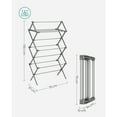 thumbnail image 3 of SONGMICS Foldable Clothes Drying Rack, Laundry Drying Rack, Clothes Airer, Steel Frame, 14.6 x 29.5 x 53.2 Inches, Easy Assembly, Indoor Outdoor Use, Gray, 3 of 4