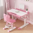Kids Study Desk and Chair Set Height Adjustable, Ergonomic Children
