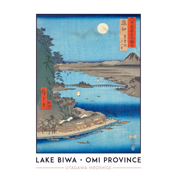 Lake Biwa, Ishiyama Temple Omi Province Utagawa Hiroshige Japanese Woodblock Titled Work Wall Art Poster Print Picture