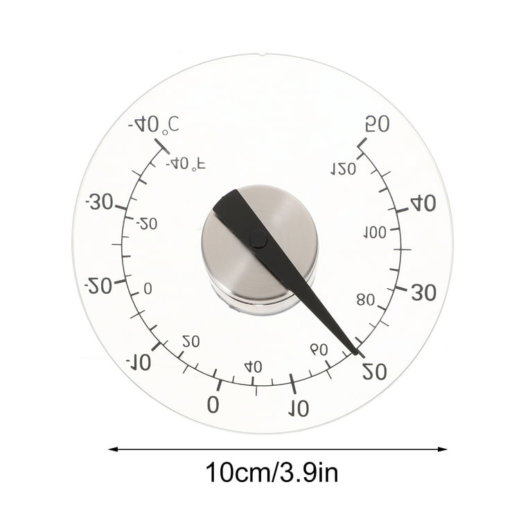 Stick On Window Thermometer Temperature Indoor/Outdoor Waterproof Dial  Round 4.3 Inch Diameter 