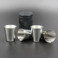 thumbnail image 4 of Billuyoard 4 unids/set pulido 30ML Mini vaso de chupito de acero inoxidable copas de vino con funda de cuero bolsa hogar Bar cocina Barra de herramientas Billuyoard JJ25276-00B, 4 of 6
