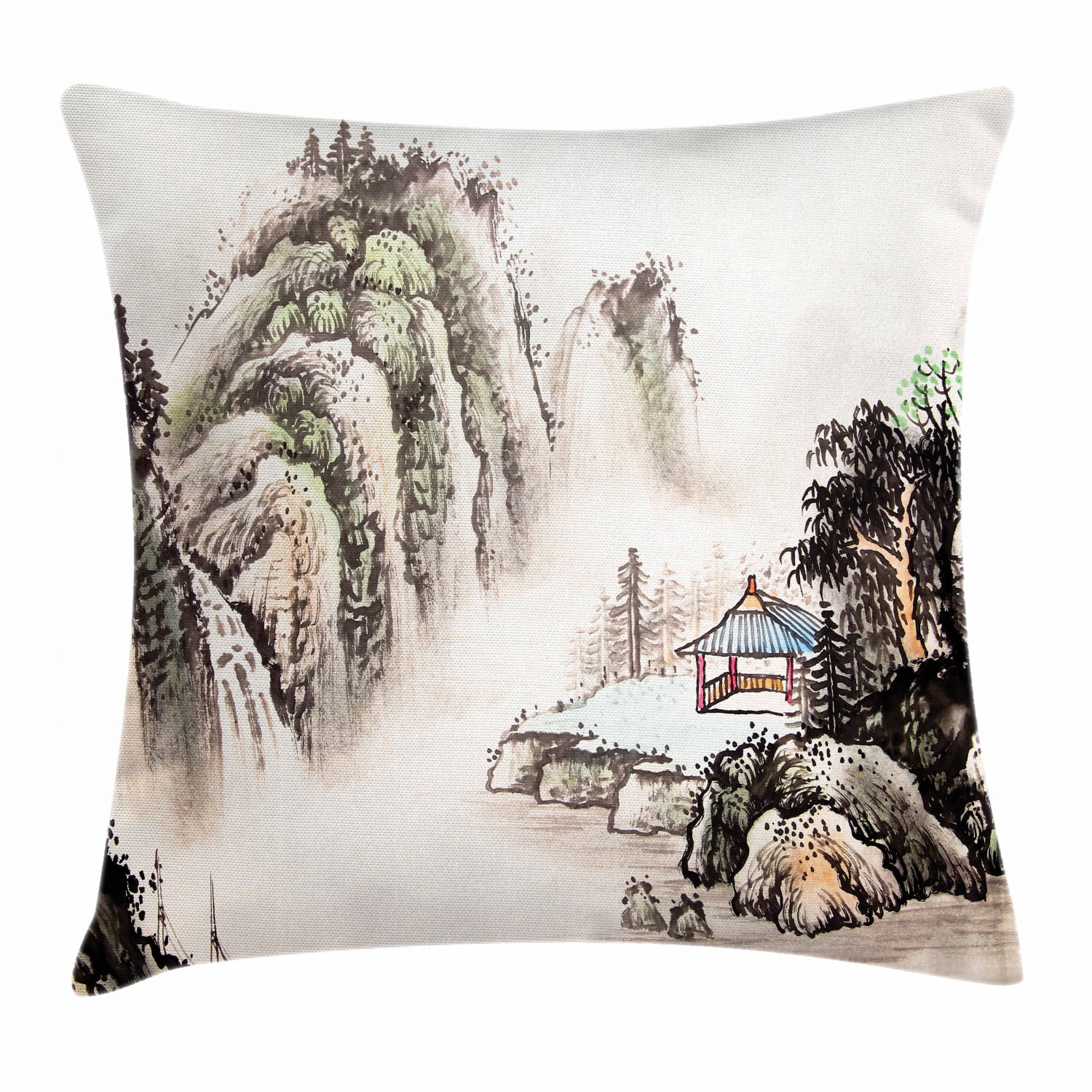 Multicolor 16x16 Nature Tree Life Earth Environmental Watercolor Tree Forest Camping Nature Lovers Throw Pillow