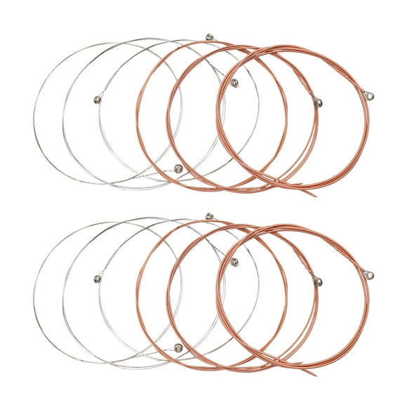 Wosthever Cuerdas de guitarra de 12 piezas, núcleo de cobre puro hexagonal, juego de cuerdas de tono brillante de latón para principiantes y Type3