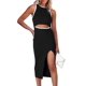 thumbnail image 1 of Vestido PRETTYGARDEN Z-Negro Sin Mangas Midi Ajustado XL, 1 of 5
