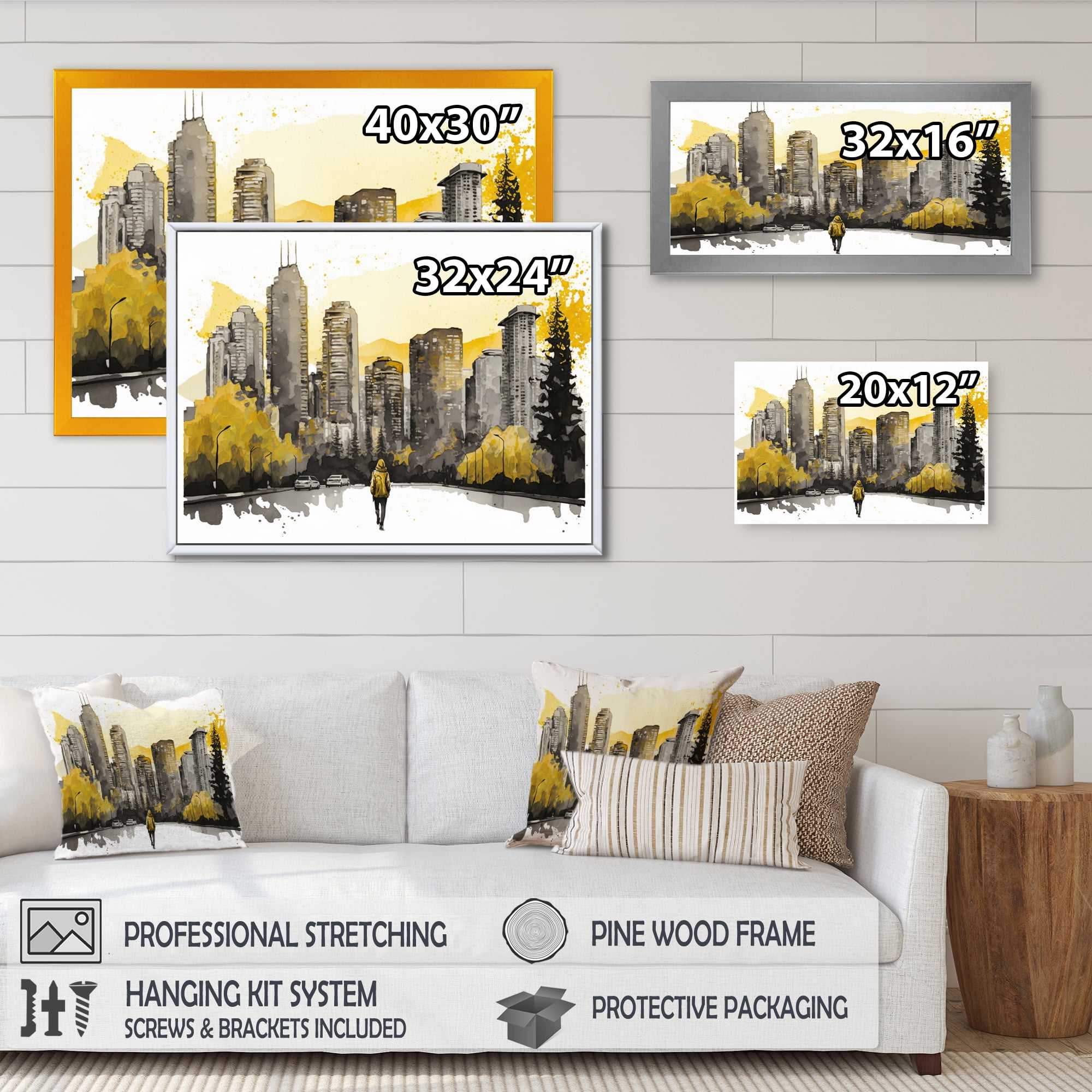 Designart Person Walking Into Vancouver City I Canvas Wall Art