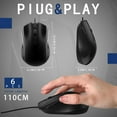 thumbnail image 2 of 6 Pcs Wired USB Computer Bulk 3 Button Corded Wired for Laptop Desktop Computer Mice for PC Office Home Supplies Operation Christmas Bulk(Black), 2 of 4