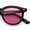 Black - Pink, variant on Micro Snug Round Hipster Horn Rim Nostalgic Retro Plastic Sunglasses Tortoise - Brown