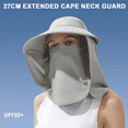 thumbnail image 5 of Sombreros de sol de verano con protección solar para hombres y mujeres, sombreros de pescador transpirables para pesca al aire libre, ala grande desmontable, 5 of 5