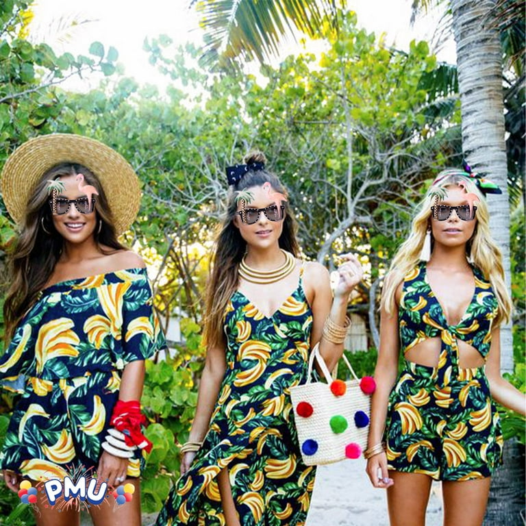 Flamingo Palm Tree Glasses Costume Accesory