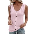thumbnail image 2 of ITSAME Womens Plus Size Tank Tops, Hollow Out Solid Color Drawstring Sleeveless Casual Cami Blouse Pink 4XL, 2 of 7