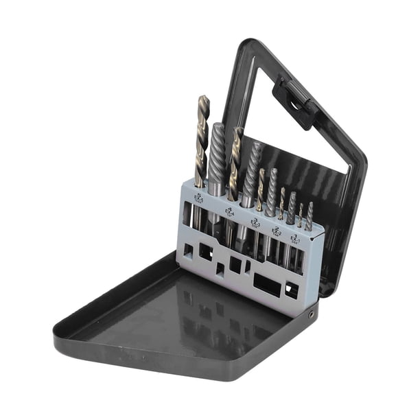 Extractores De Pernos, Extraiga Fácilmente El Extractor De Tornillos De Cobalto De Agarre Extra Broca Ranura En Espiral 10 Piezas Con Caja De Metal Para Accesorios Rotos Para ANGGREK Otros