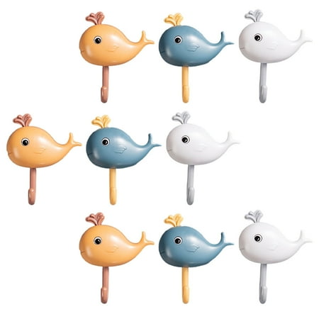 

Wall Hanger 9pcs Shaped Hooks Adhesive Shower Hook Wall Mounted Cartoon Towel Holder Loofah Sponge Rack for Bathroom Room Nursery Wall Decors