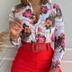 thumbnail image 1 of Blusa con estampado floral camisas con cuello vuelto traje de trabajo de oficina de manga larga para mujer FLhrweasw Nuevo, 1 of 7