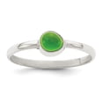 thumbnail image 1 of Solid 925 Sterling Silver Green Sea Glass Ring Band Size 6, 1 of 6