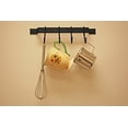 thumbnail image 4 of Rogar 1410 12 Inch Bar Rack - Black with 4 Black Regular Hooks Hooks, 4 of 4