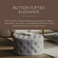 thumbnail image 4 of Maven Lane Pouf Rond Traditionnel Marcy en Tissu d'Ardoise, 4 of 6