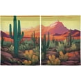 thumbnail image 2 of FREEAMG 36 Inch Length Kitchen Curtains Desert Cactus 2 Panels Half Window Sheer Curtains Rod Pocket Farmhouse Short Drapes for Bathroom Cafe Basement, 2 of 7