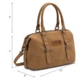 thumbnail image 6 of Wrangler Suede Doctor Bag Top Handle Purse Satchel Handbags Suede Crossbody Barrel Handbags for Women, Khaki, 6 of 7