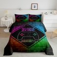 thumbnail image 2 of Erosebridal Video Gamer Comforter Sets Toddler Size,Gradient Checkered Comforters & Duvets,Gamepad Decor,Reversible,Breathable,2pcs, 2 of 7