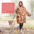thumbnail image 4 of Brown and Pink Of Leopard Print Wearable Oversized Blanket,Wearable Blanket Hoodie for Adults,Cozy Hooded Blankets with Super Pockets,Super Warm Fuzzy Pullover for Women & Men, 4 of 6