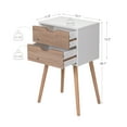 thumbnail image 5 of Jaxpety Modern Nightstand with 2 Drawers, Light Walnut & White, 5 of 10