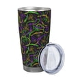 thumbnail image 2 of Easygdp Neon Mardi Gras 20oz Stainless Steel Vacuum Insulated Double Wall Travel Tumbler, Durable Insulated Coffee Mug with Spillproof Lid-Without Straw, 2 of 8