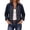 Dark Blue-#q005, variant on Women's Denim Jacket Long Sleeve Stand Collar Decorative Button Coat Fall Vintage Lightweight Gothic Cropped Jean Jacket,Dark Blue L