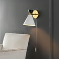 thumbnail image 2 of SAFAVIEH Jordie LED Black Iron Wall Sconce with White Metal Shade, 2 of 9