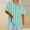 Green, variant on QUNYINEY Shirts for Women V Neck Short Sleeve Striped Casual Tops Loose Plus Size Pullover T-Shirts