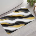 thumbnail image 2 of Black White Marble Gold Wave Pattern Bathroom Rugs Mat,Non Slip Microfiber Bathroom Rug,Rubber Backing,Soft Bathroom Mats for Bathroom Floor,Tub and Shower,17x30in(43x75cm), 2 of 5
