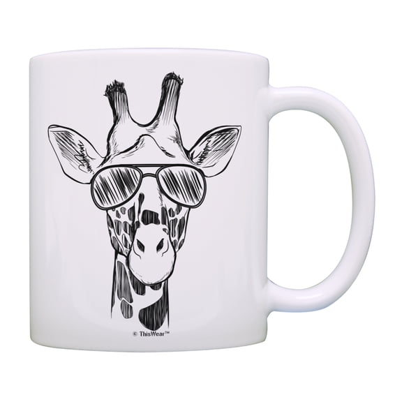 ThisWear Giraffe Cup Giraffe Wearing Sunglasses Animal Gift Mug Giraffe 11 ounce Coffee Mug