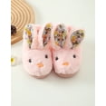 thumbnail image 4 of Baby Slippers Toddler Girls Winter Slippers Cute Rabbits Warm House Slippers Bedroom Indoor Shoes Size 1T-4T Pink, 4 of 8