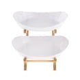 thumbnail image 1 of Elegante organizador de estantes para platos de frutas, postres, aperitivos y pasteles. 2 niveles blanco, 1 of 8