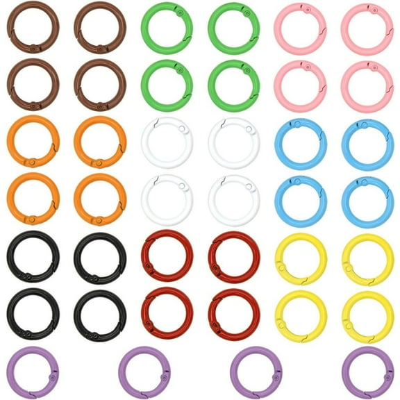 40 pieces of circular spring O-ring, 24mm keychain ring, multiple colors, suitable for keychains, handbags, wallets, and DIY keychain accessories