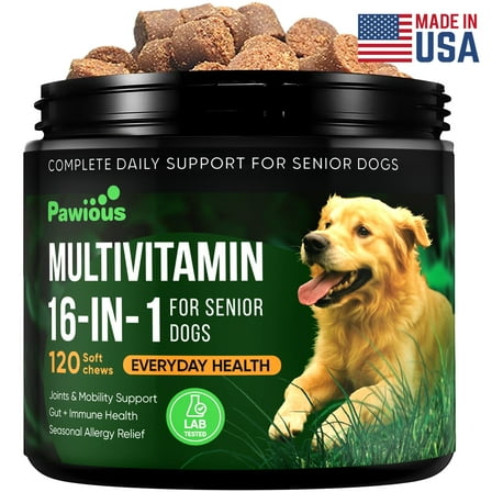 Pawious Multivitamin for Dogs, Hip and Joint Support, Chicken Flavor, 9 oz, 120 ct.
