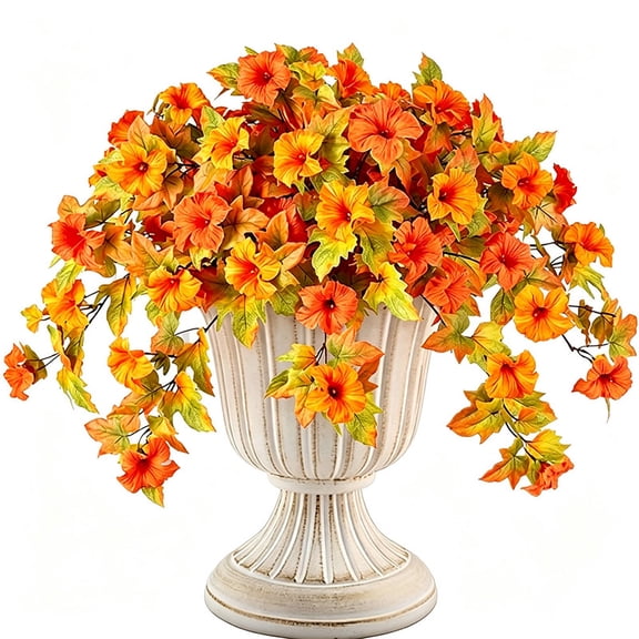 2PCS Artificial Flowers Faux Petunias Flowers for Outside Planter UV Resistant Realistic Home Garden Porch Decor